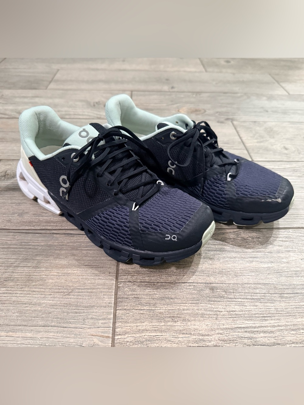 On Cloud Black & Mint Running Sneakers